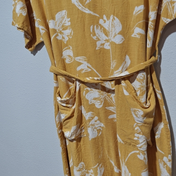 Lazy Sundays Dress Size Medium Floral Lemon Girl Aesthetic Midi Length Pockets - Picture 3 of 5